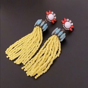 Bauble Bar Neon Yellow Tassel Earrings